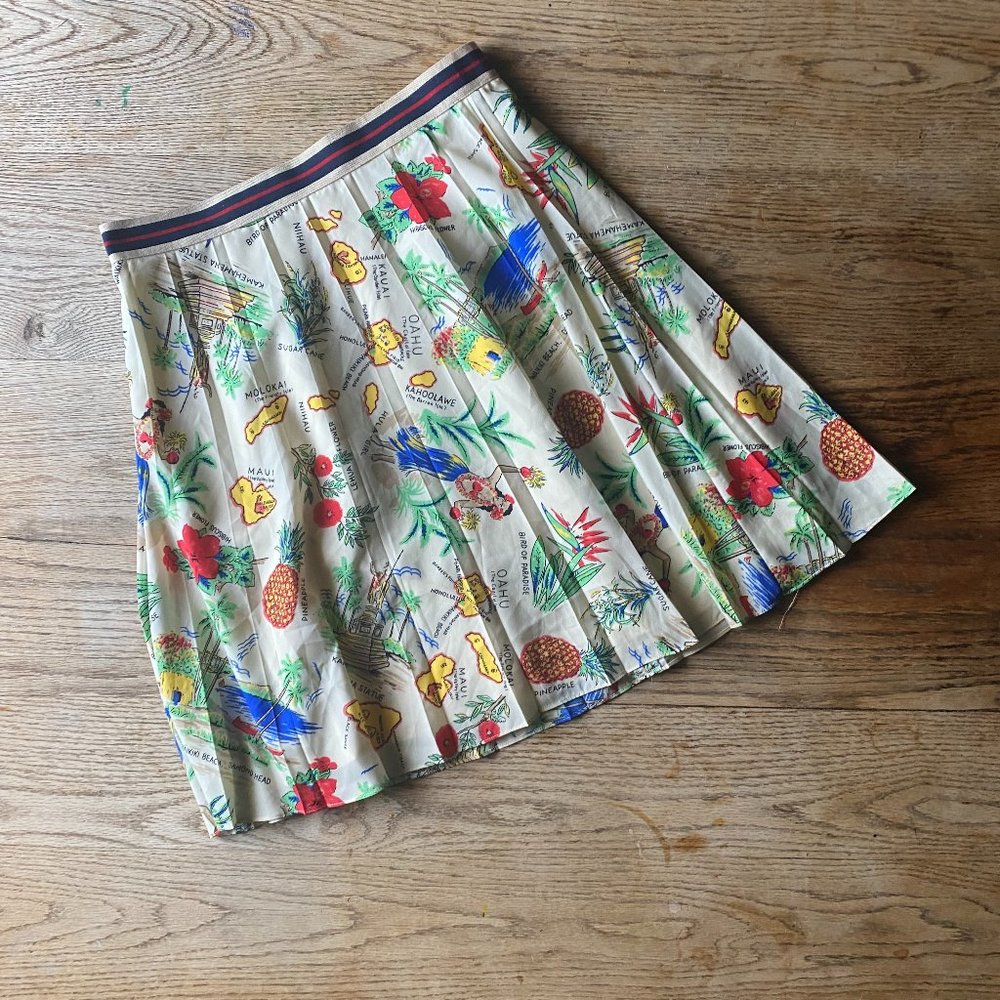 Rare J.Crew Hawaiian Print Midi Skirt Sz 2